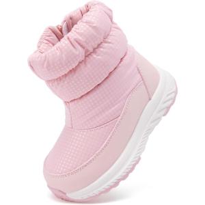 imageBMCiTYBM Toddler Boy Girl Snow Boots Waterproof Winter Warm Boots Nonslip Lightweight Outdoor Walking Shoes for Cold WeatehrApink