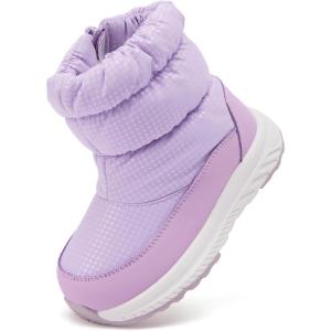 imageBMCiTYBM Toddler Boy Girl Snow Boots Waterproof Winter Warm Boots Nonslip Lightweight Outdoor Walking Shoes for Cold WeatehrApurple