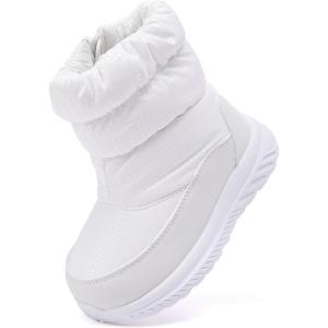 imageBMCiTYBM Toddler Boy Girl Snow Boots Waterproof Winter Warm Boots Nonslip Lightweight Outdoor Walking Shoes for Cold WeatehrAwhite