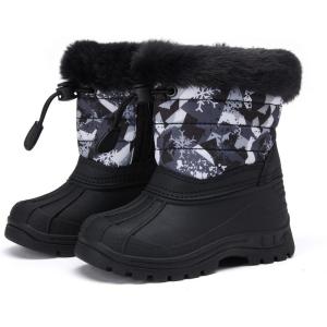 imageBMCiTYBM Toddler Snow Boots Boys Girls Waterproof Winter Boots High Top Outdoor Warm Shoes for Cold Weather ToddlerLittle KidAblack