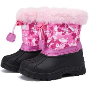 imageBMCiTYBM Toddler Snow Boots Boys Girls Waterproof Winter Boots High Top Outdoor Warm Shoes for Cold Weather ToddlerLittle KidApink