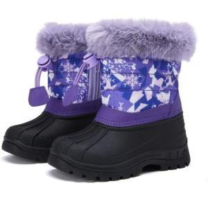 imageBMCiTYBM Toddler Snow Boots Boys Girls Waterproof Winter Boots High Top Outdoor Warm Shoes for Cold Weather ToddlerLittle KidApurple