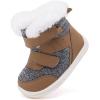 imageBMCiTYBM Toddler Baby Winter Snow Boots Boy Girl Faux Fur Warm Non Slip First Walking Infant Shoes96camel