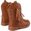 imageBMCiTYBM Toddler Girls Cowgirl Boots Little Kids Mid Calf Western Cowboy Pointed Toe Riding Shoes Tassels Glitter1brown