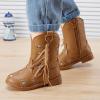 imageBMCiTYBM Toddler Girls Cowgirl Boots Little Kids Mid Calf Western Cowboy Pointed Toe Riding Shoes Tassels Glitter1camel