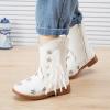 imageBMCiTYBM Toddler Girls Cowgirl Boots Little Kids Mid Calf Western Cowboy Pointed Toe Riding Shoes Tassels Glitter1white