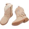 imageBMCiTYBM Toddler Girls Cowgirl Boots Little Kids Mid Calf Western Cowboy Pointed Toe Riding Shoes Tassels Glitter2camel