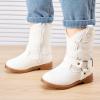 imageBMCiTYBM Toddler Girls Cowgirl Boots Little Kids Mid Calf Western Cowboy Pointed Toe Riding Shoes Tassels Glitter2white
