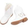 imageBMCiTYBM Toddler Girls Cowgirl Boots Little Kids Mid Calf Western Cowboy Pointed Toe Riding Shoes Tassels Glitter2white