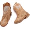 imageBMCiTYBM Toddler Girls Cowgirl Boots Little Kids Mid Calf Western Cowboy Pointed Toe Riding Shoes Tassels Glitter3camel