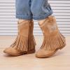 imageBMCiTYBM Toddler Girls Cowgirl Boots Little Kids Mid Calf Western Cowboy Pointed Toe Riding Shoes Tassels Glitter3camel