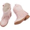 imageBMCiTYBM Toddler Girls Cowgirl Boots Little Kids Mid Calf Western Cowboy Pointed Toe Riding Shoes Tassels Glitter3pink