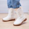 imageBMCiTYBM Toddler Girls Cowgirl Boots Little Kids Mid Calf Western Cowboy Pointed Toe Riding Shoes Tassels Glitter4white
