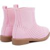 imageBMCiTYBM Toddler Girls Knitted Boots Breathable Low Heel Booties Pointed Toe Slip On Sock Shoes for All SeasonsPink