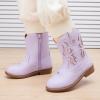 imageBMCiTYBM Toddler Little Girls Cowboy Cowgirl Boots Kids Pointed Toe Western Boots Mid Calf Side Zipper Riding Shoes for All Seasons ToddlerLittle KidA1purple