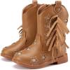 imageBMCiTYBM Toddler Girls Cowgirl Boots Little Kids Mid Calf Western Cowboy Pointed Toe Riding Shoes Tassels Glitter1camel