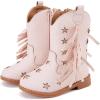 imageBMCiTYBM Toddler Girls Cowgirl Boots Little Kids Mid Calf Western Cowboy Pointed Toe Riding Shoes Tassels Glitter1pink