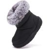imageBMCiTYBM Baby Snow Boots Boys Girls Winter Infant Shoes AntiSlip 6 9 12 18 24 Months Faux Fur2black