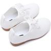 imageBMCiTYBM Toddler Girl Dressy Shoes Comfortable Knit Casual Oxford Shoes School Uniform Loafer FlatsAwhite