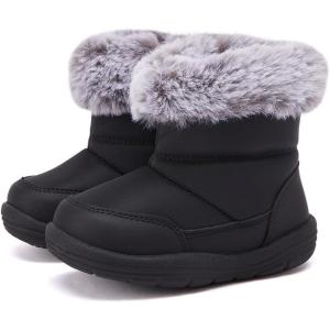 imageBMCiTYBM Baby Snow Boots Boys Girls Winter Infant Shoes AntiSlip 6 9 12 18 24 Months Faux Fur2black