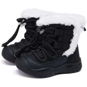 imageBMCiTYBM Baby Snow Boots Boys Girls Winter Infant Shoes AntiSlip 6 9 12 18 24 Months Faux Fur3black
