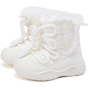 imageBMCiTYBM Baby Snow Boots Boys Girls Winter Infant Shoes AntiSlip 6 9 12 18 24 Months Faux Fur3white