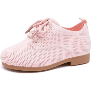imageBMCiTYBM Toddler Girl Dressy Shoes Comfortable Knit Casual Oxford Shoes School Uniform Loafer FlatsApink