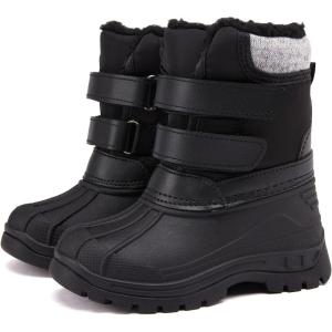 imageBMCiTYBM Toddler Snow Boots Boys Girls Waterproof Winter Boots High Top Outdoor Warm Shoes for Cold Weather ToddlerLittle KidBblack
