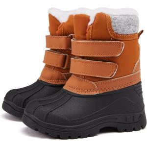 imageBMCiTYBM Toddler Snow Boots Boys Girls Waterproof Winter Boots High Top Outdoor Warm Shoes for Cold Weather ToddlerLittle KidBbrown