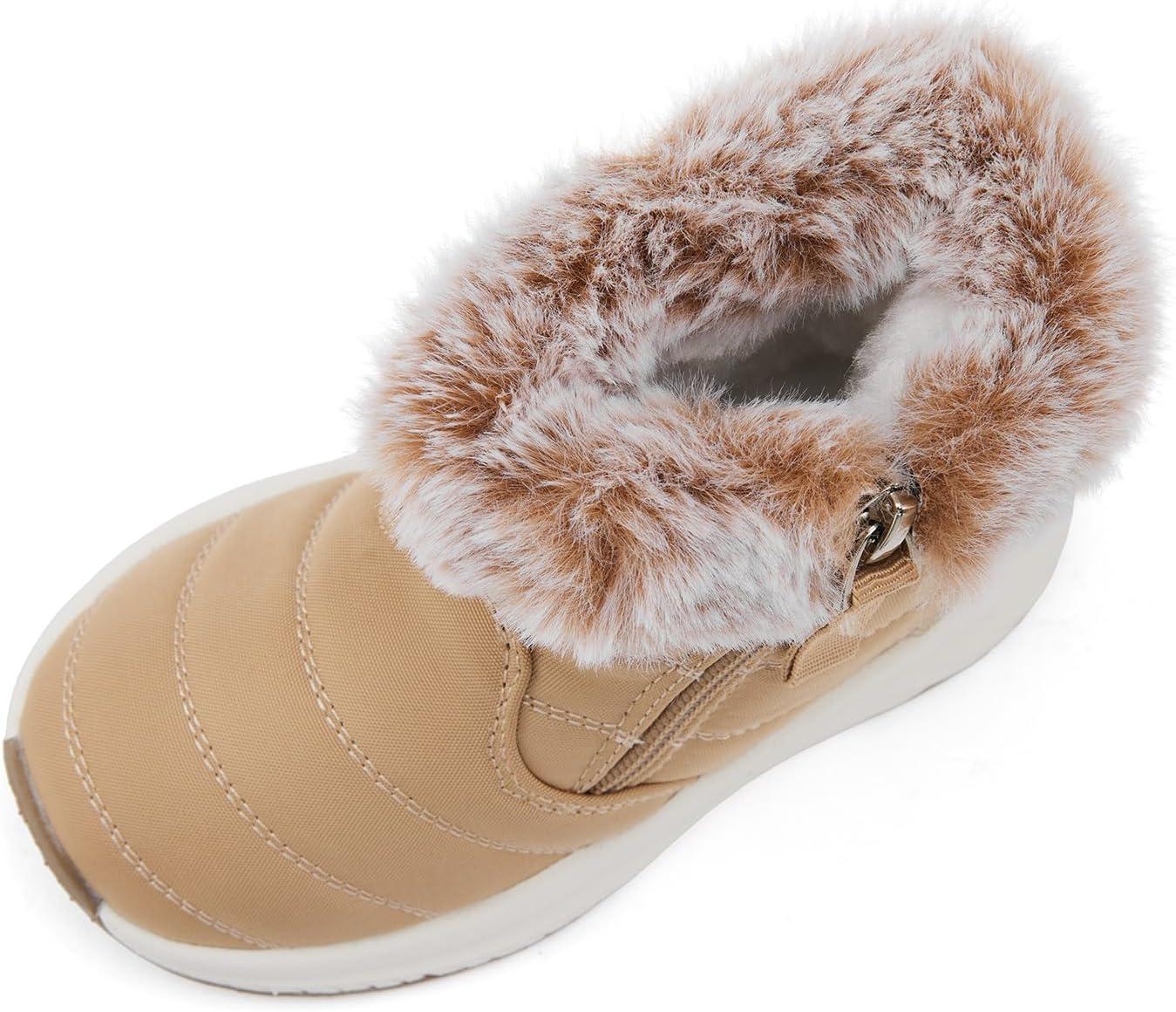 imageBMCiTYBM Toddler Boy Girl Snow Boots Waterproof Winter Warm Boots Nonslip Lightweight Outdoor Walking Shoes for Cold WeatehrBcamel