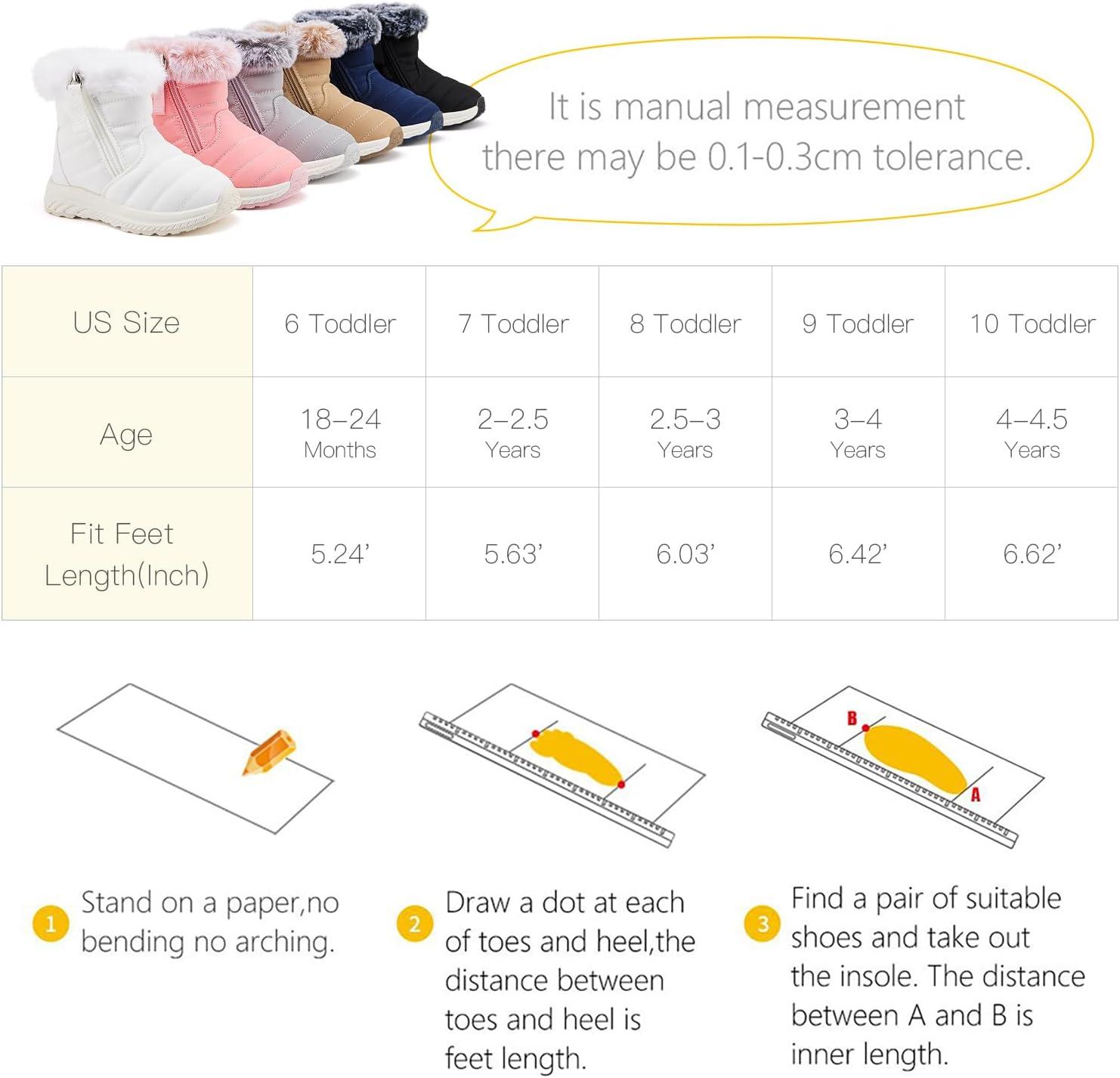 imageBMCiTYBM Toddler Boy Girl Snow Boots Waterproof Winter Warm Boots Nonslip Lightweight Outdoor Walking Shoes for Cold WeatehrBnavy