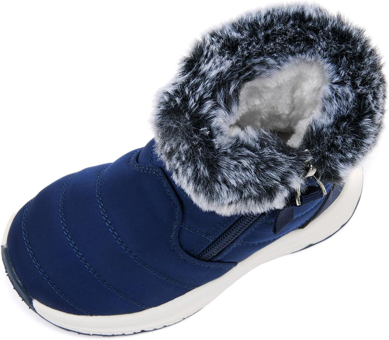 imageBMCiTYBM Toddler Boy Girl Snow Boots Waterproof Winter Warm Boots Nonslip Lightweight Outdoor Walking Shoes for Cold WeatehrBnavy