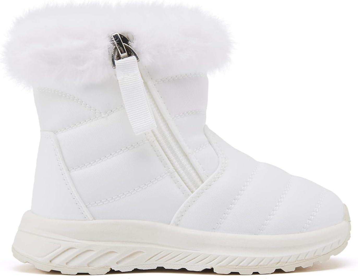 imageBMCiTYBM Toddler Boy Girl Snow Boots Waterproof Winter Warm Boots Nonslip Lightweight Outdoor Walking Shoes for Cold WeatehrBwhite