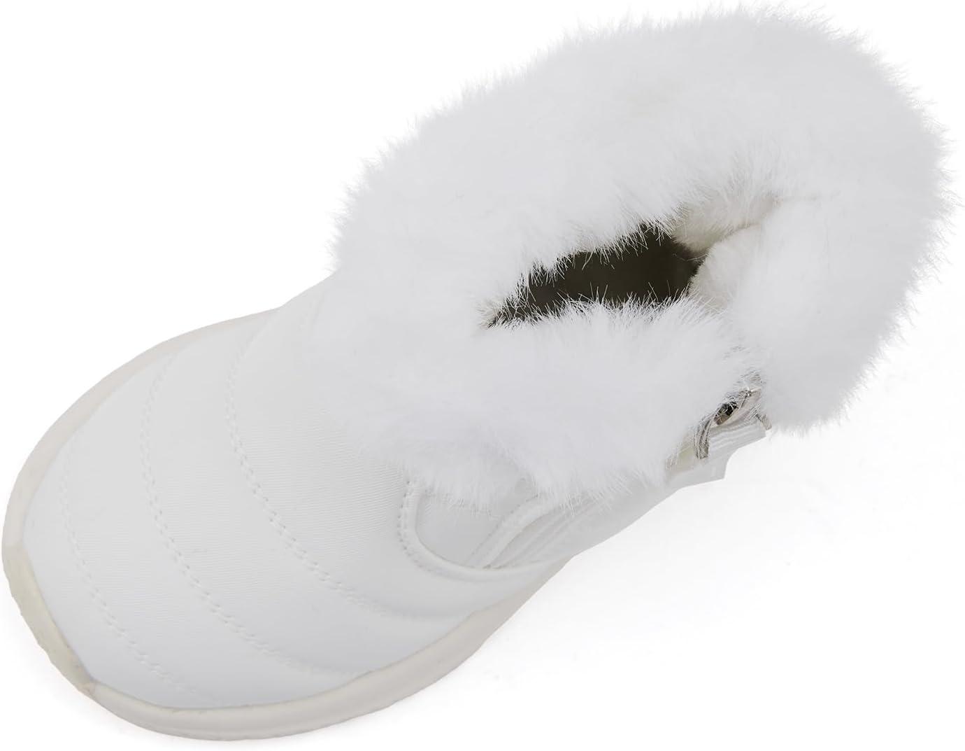 imageBMCiTYBM Toddler Boy Girl Snow Boots Waterproof Winter Warm Boots Nonslip Lightweight Outdoor Walking Shoes for Cold WeatehrBwhite