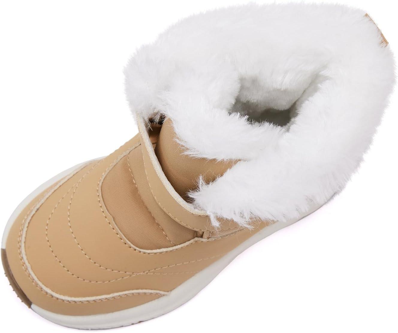 imageBMCiTYBM Toddler Boy Girl Snow Boots Waterproof Winter Warm Boots Nonslip Lightweight Outdoor Walking Shoes for Cold WeatehrCcamel