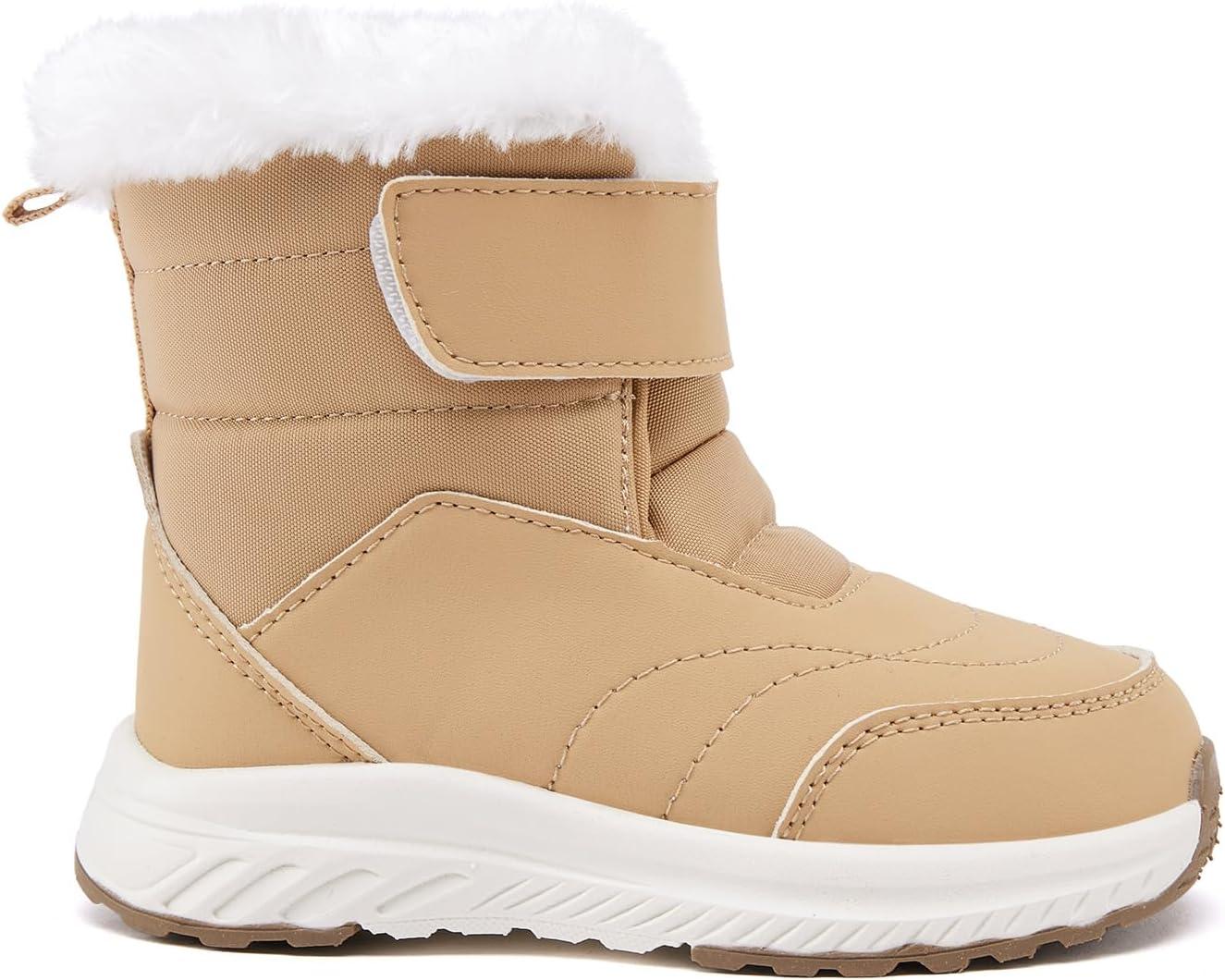 imageBMCiTYBM Toddler Boy Girl Snow Boots Waterproof Winter Warm Boots Nonslip Lightweight Outdoor Walking Shoes for Cold WeatehrCcamel