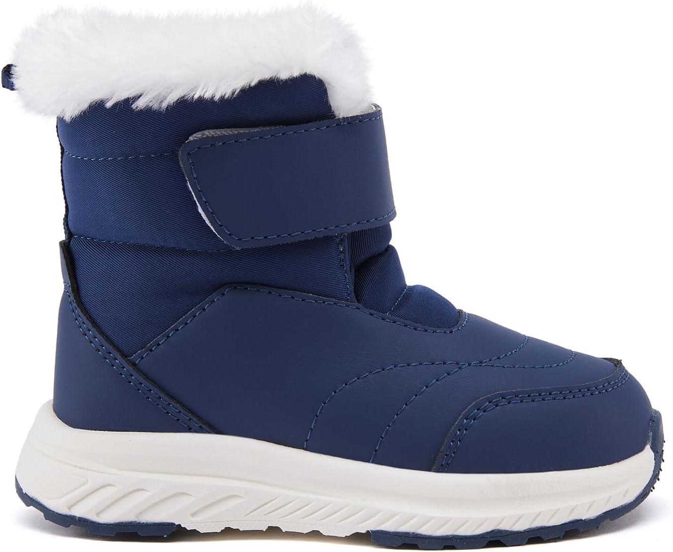 imageBMCiTYBM Toddler Boy Girl Snow Boots Waterproof Winter Warm Boots Nonslip Lightweight Outdoor Walking Shoes for Cold WeatehrCnavy