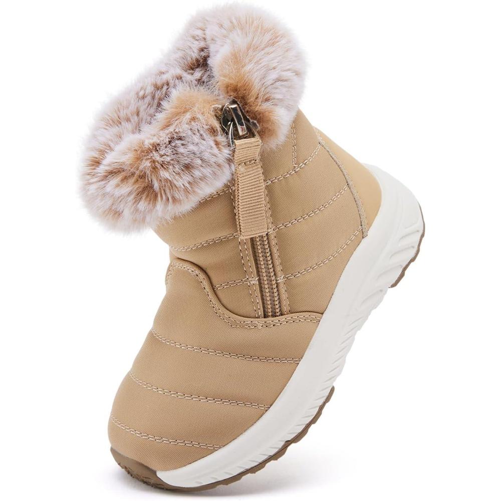 imageBMCiTYBM Toddler Boy Girl Snow Boots Waterproof Winter Warm Boots Nonslip Lightweight Outdoor Walking Shoes for Cold WeatehrBcamel