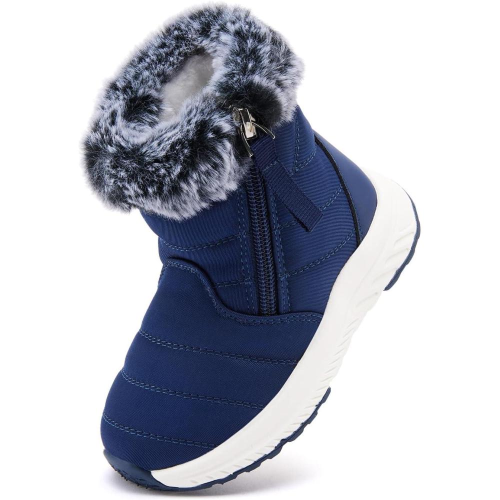 imageBMCiTYBM Toddler Boy Girl Snow Boots Waterproof Winter Warm Boots Nonslip Lightweight Outdoor Walking Shoes for Cold WeatehrBnavy