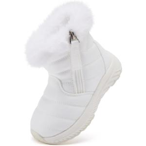 imageBMCiTYBM Toddler Boy Girl Snow Boots Waterproof Winter Warm Boots Nonslip Lightweight Outdoor Walking Shoes for Cold WeatehrBwhite