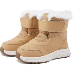 imageBMCiTYBM Toddler Boy Girl Snow Boots Waterproof Winter Warm Boots Nonslip Lightweight Outdoor Walking Shoes for Cold WeatehrCcamel