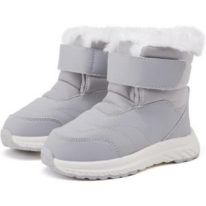 imageBMCiTYBM Toddler Boy Girl Snow Boots Waterproof Winter Warm Boots Nonslip Lightweight Outdoor Walking Shoes for Cold WeatehrCgrey