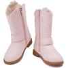 imageBMCiTYBM Toddler Boots Girls Fashion Ridding Booties Mid Calf Side Zipper Shoes for All SeasonsToddlerLittle KidBpink