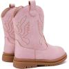 imageBMCiTYBM Toddler Cowboy Cowgirl Boots Boys Girls Western Round Toe Riding Mid Calf Booties for All SeasonsToddlerLittle KidApink