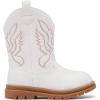 imageBMCiTYBM Toddler Cowboy Cowgirl Boots Boys Girls Western Round Toe Riding Mid Calf Booties for All SeasonsToddlerLittle KidAwhite