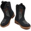 imageBMCiTYBM Toddler Cowgirl Cowboy Boots Boys Girls Square Toe Western Boots Mid Calf Side Zipper Riding Shoes for All SeasonsAblack
