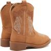 imageBMCiTYBM Toddler Cowgirl Cowboy Boots Boys Girls Square Toe Western Boots Mid Calf Side Zipper Riding Shoes for All SeasonsAbrown