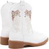 imageBMCiTYBM Toddler Cowgirl Cowboy Boots Boys Girls Square Toe Western Boots Mid Calf Side Zipper Riding Shoes for All SeasonsAwhite