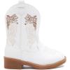 imageBMCiTYBM Toddler Cowgirl Cowboy Boots Boys Girls Square Toe Western Boots Mid Calf Side Zipper Riding Shoes for All SeasonsAwhite