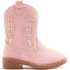 imageBMCiTYBM Toddler Cowgirl Cowboy Boots Boys Girls Square Toe Western Boots Mid Calf Side Zipper Riding Shoes for All SeasonsBpink